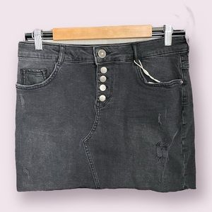 ZARA Black Denim Mini Skirt SIZE L